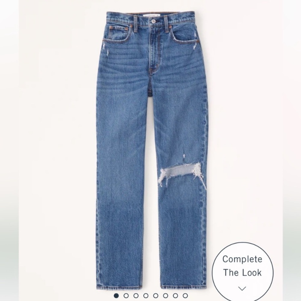 Abercrombie & Fitch 90’s straight ultra high rise distressed jeans 51840